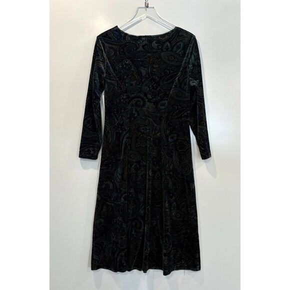 Coldwater‎ Creek Paisley Print Velvet Midi Dress Womens Size PS (1366) - Picture 2 of 5